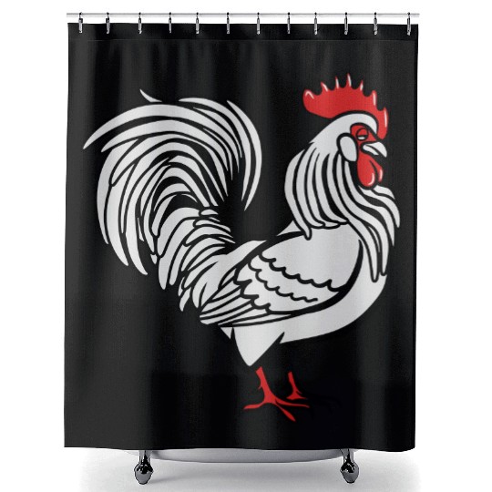 Cock witty bird Shower Curtains