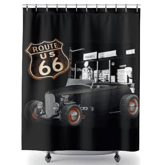 Route 66 1932 Ford Roadster Shower Curtains