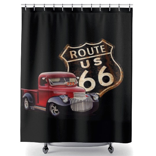 Route 66 Street Rod Shower Curtains