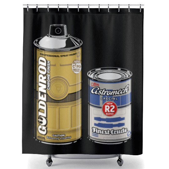 Funny Star Wars r2d2 and c3p0 parody Shower Curtains