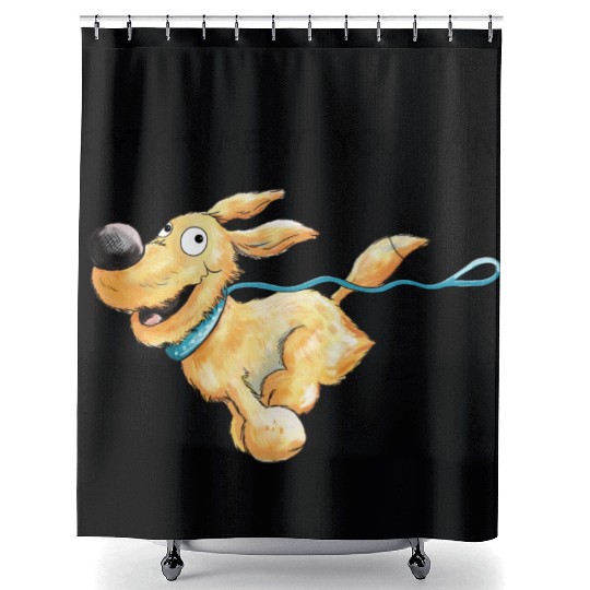 Catch me Dog - Running - Dogs - Gift - Cartoon Shower Curtains