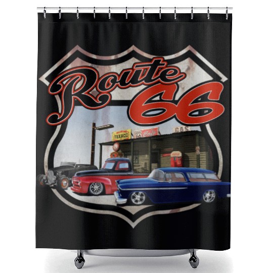 Route 66 Triple Shower Curtains
