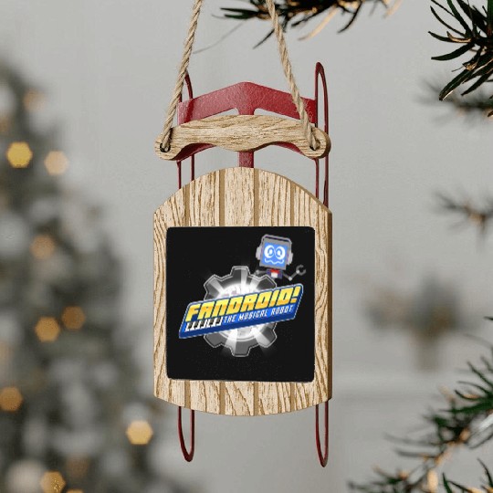Fandroid Logo with Waving Fandroid Sled Ornaments