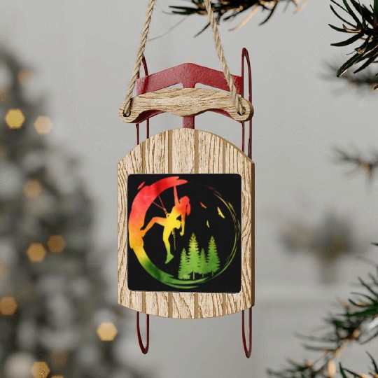 climb climbing rock climbing climber gift Sled Ornaments