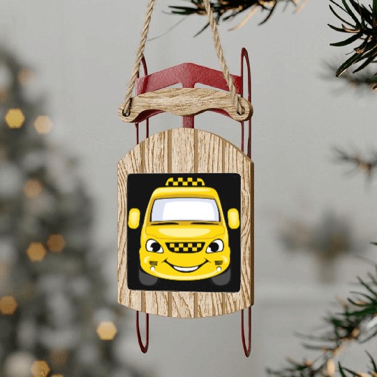 Taxi design art Sled Ornaments