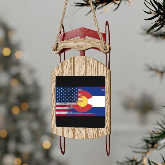 Colorado American Flag Fusion Sled Ornaments
