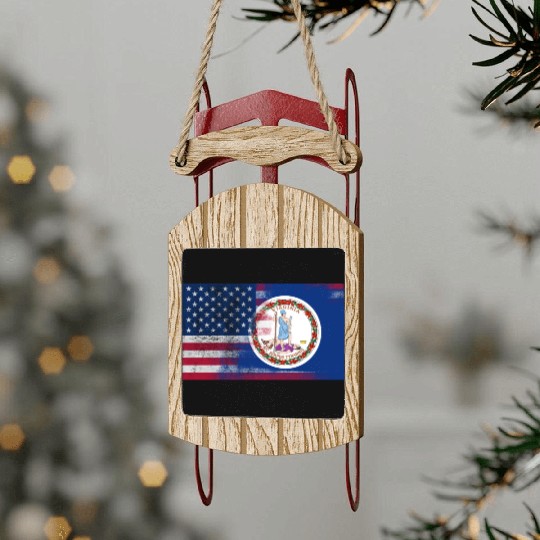 Virginia American Flag Fusion Sled Ornaments