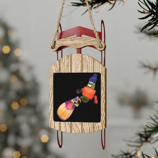 Snowboard Pickle Sled Ornaments