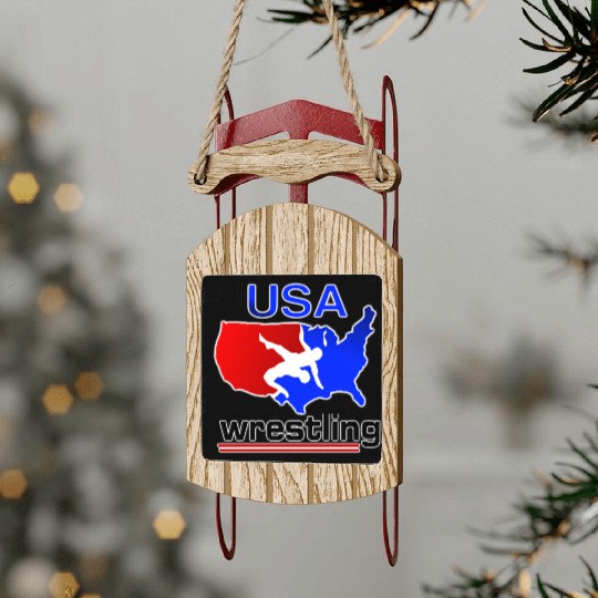 Team USA Wrestling Sled Ornaments