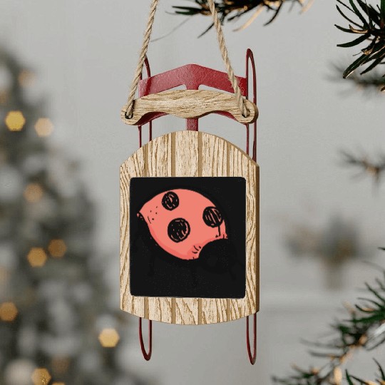 Ladybug Sled Ornaments