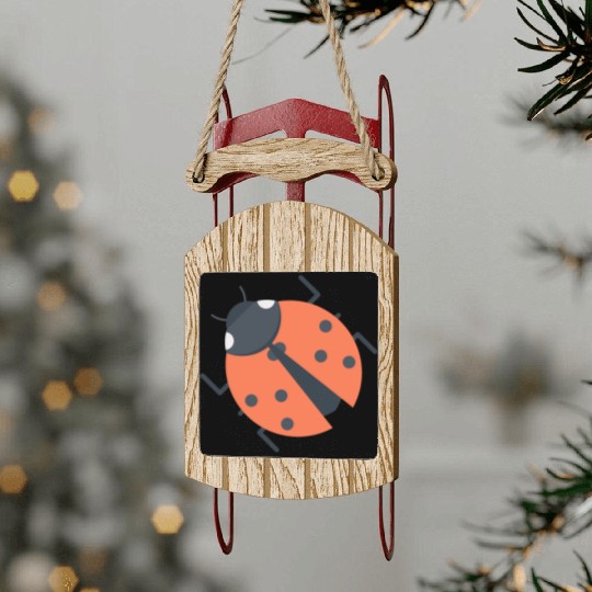 Ladybug Sled Ornaments