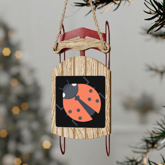 Ladybug Sled Ornaments