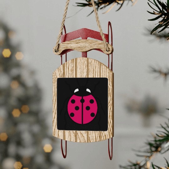 Ladybug Sled Ornaments