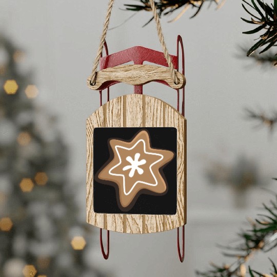 Gingerbread cookie Sled Ornaments