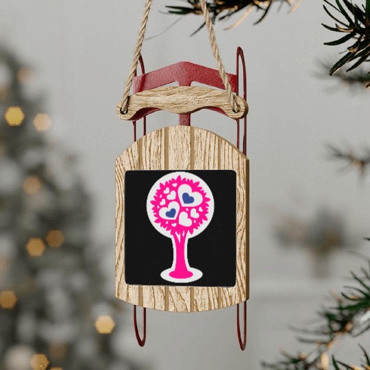 Heart Tree Sled Ornaments