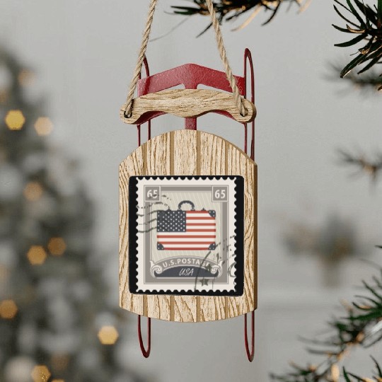 Countries Flags Sled Ornaments