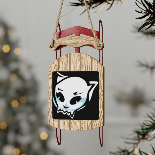 cat skull Sled Ornaments