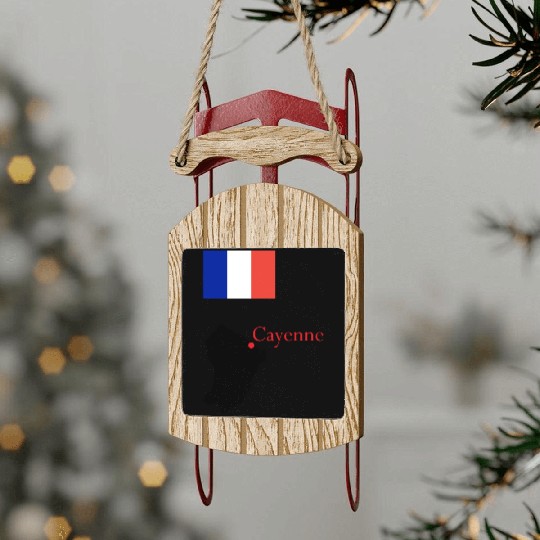 018 countries flags France FrenchGuiana ve Sled Ornaments