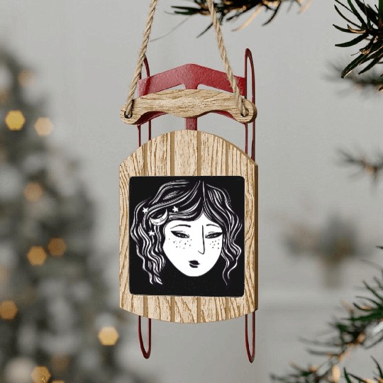 Girl Sled Ornaments