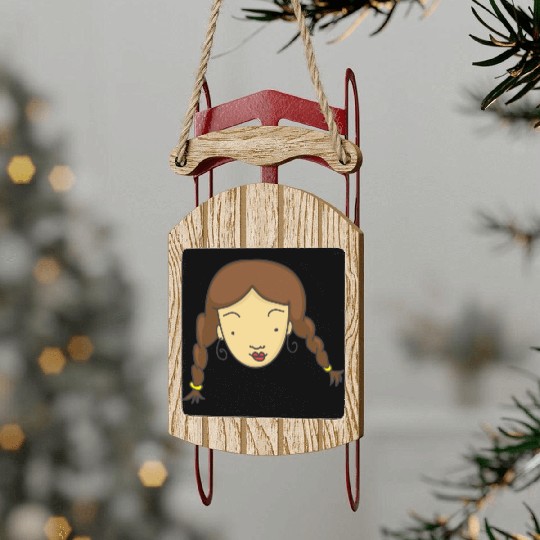 Girl Sled Ornaments