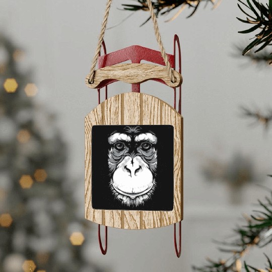 Monkey face Sled Ornaments