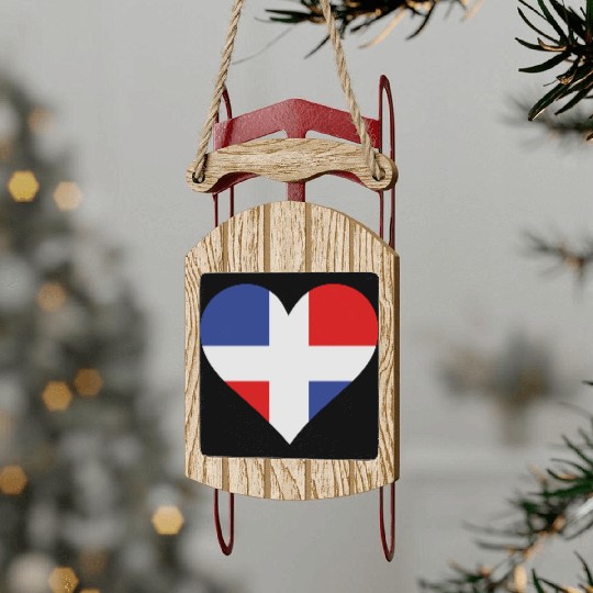 A Heart For The Dominican Republic Sled Ornaments