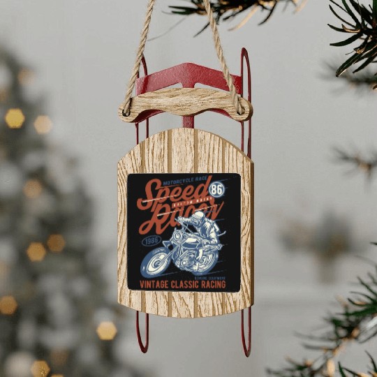 Speed Racer Vintage Classic Racing Sled Ornaments