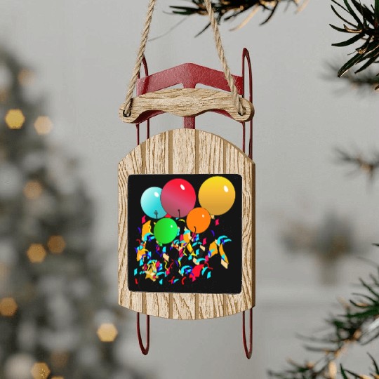 Balloons Sled Ornaments