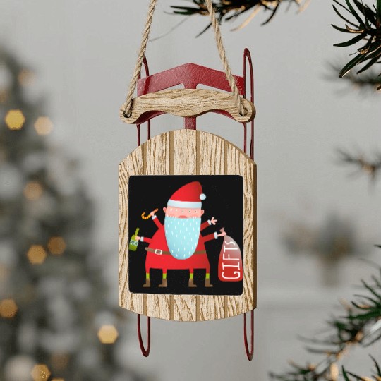Santa Claus Sled Ornaments