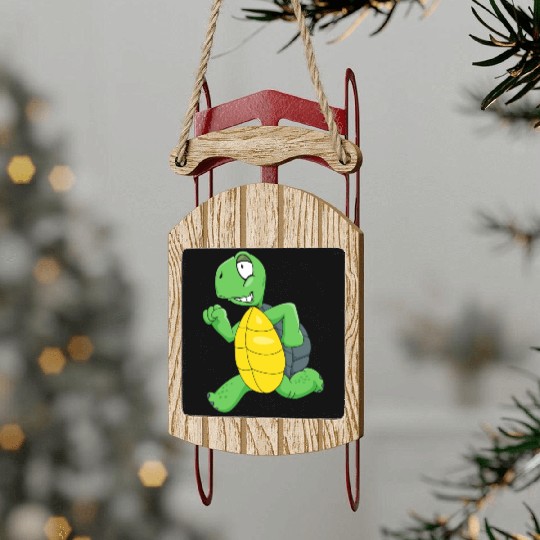 running turtle Sled Ornaments