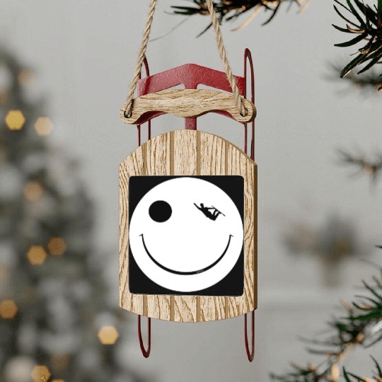 Snowboarding - Happy Halfpipe Sled Ornaments