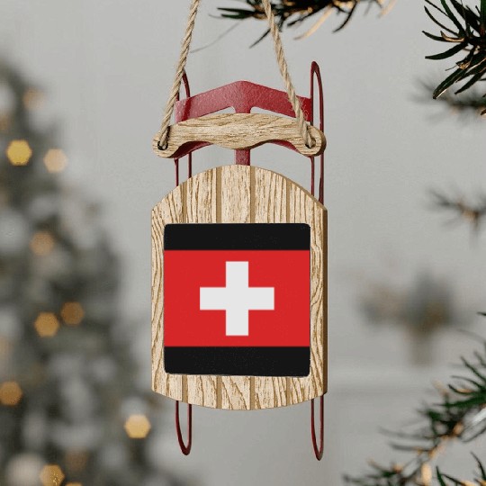 flag switzerland Sled Ornaments