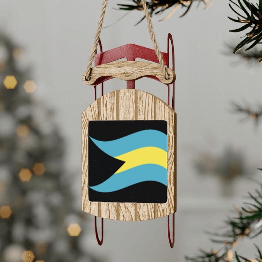 flag bahamas Sled Ornaments