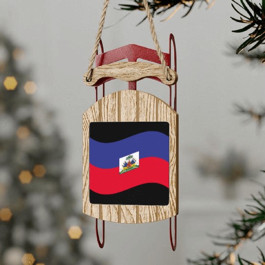 flag haiti Sled Ornaments