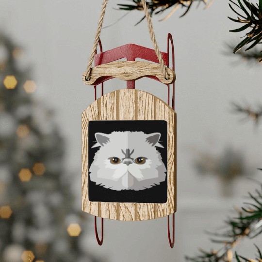 Cat face Sled Ornaments