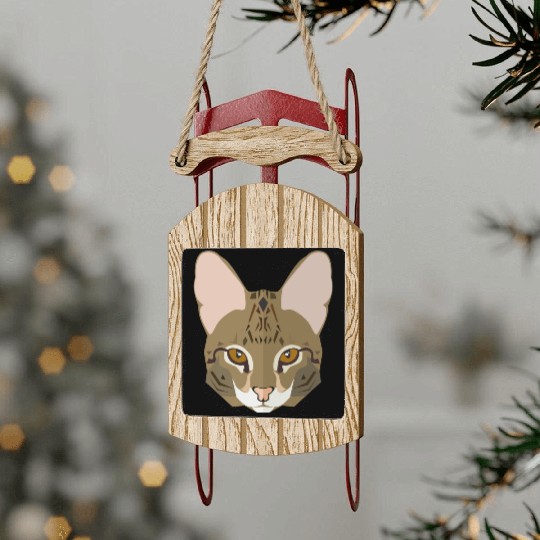 Cat face Sled Ornaments