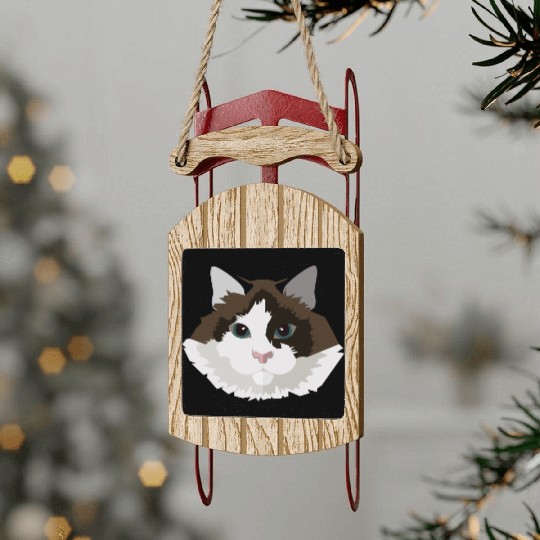 Cat face Sled Ornaments