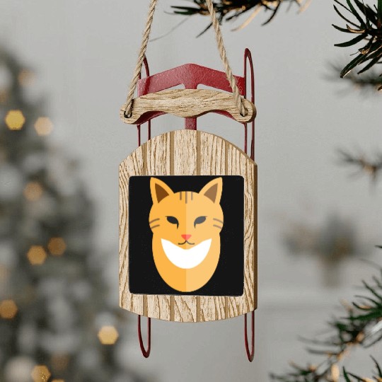 Cat face Sled Ornaments