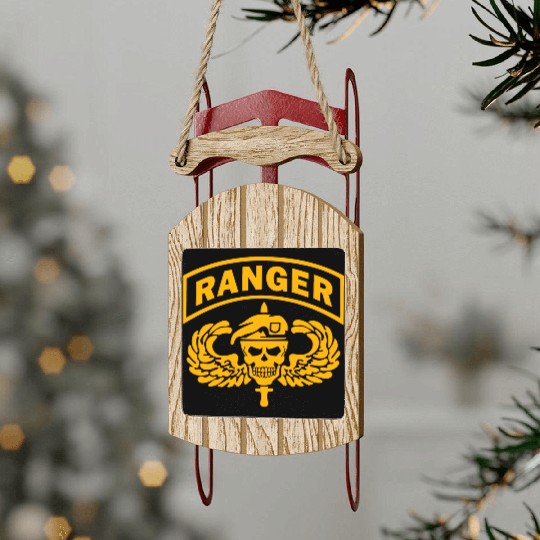 US Army Ranger Skull Sled Ornaments