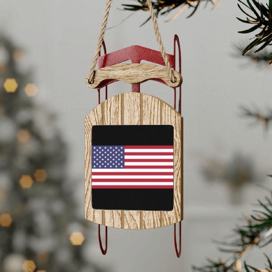 US American Flag Sled Ornaments