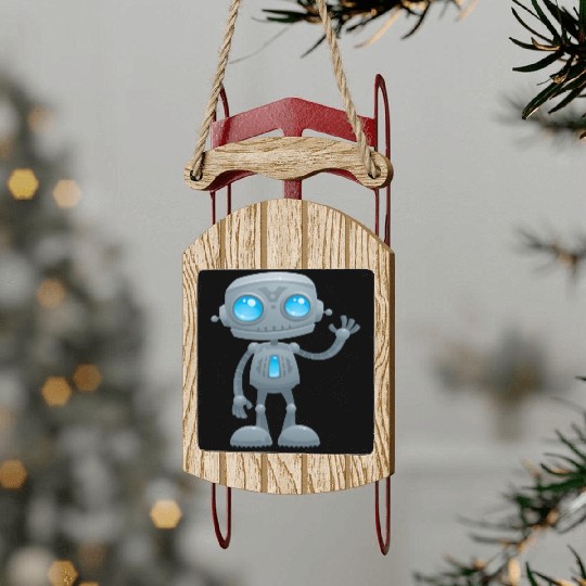 Waving Robot Sled Ornaments