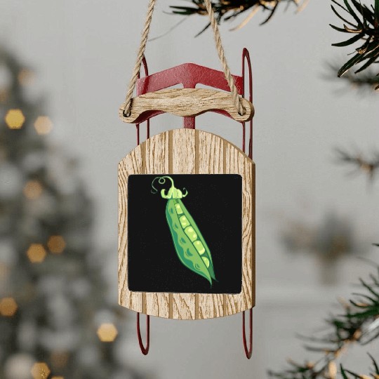 Pea Peas Vegetable Veggie Veg Pod Peasecod Gift Sled Ornaments