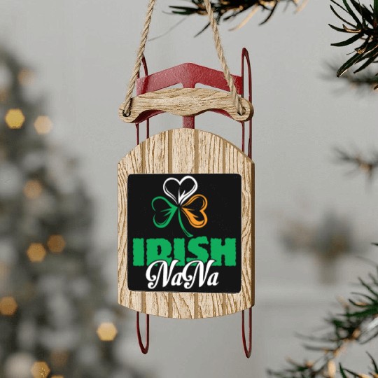 Irish Nana Shamrock Clover - Cute Irish Sled Ornaments