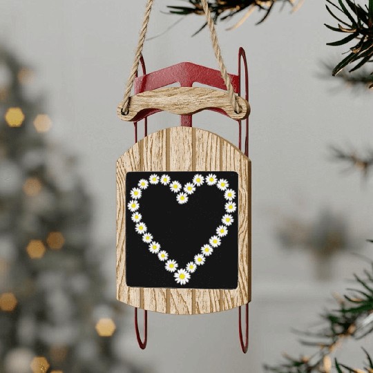 Heart of Daisy Nature-loving Love Sled Ornaments