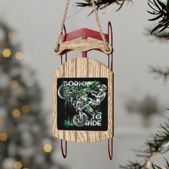 Supercross Born To Ride Sled Ornaments