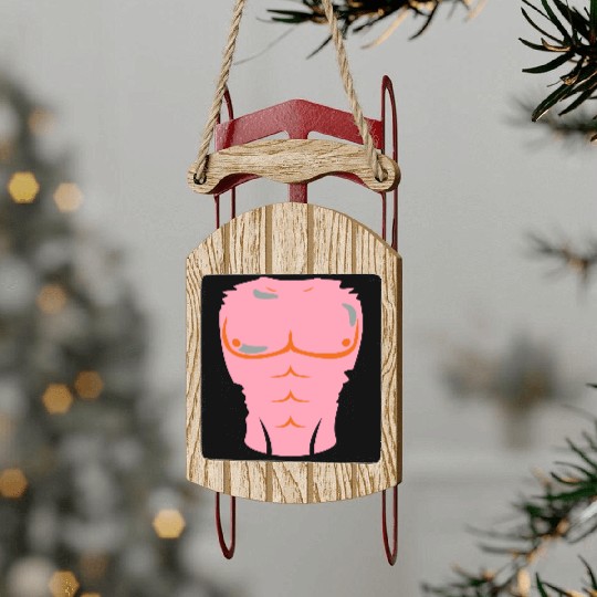 chest muscle Sled Ornaments