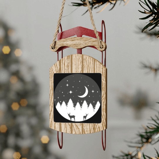 Starry night Sled Ornaments