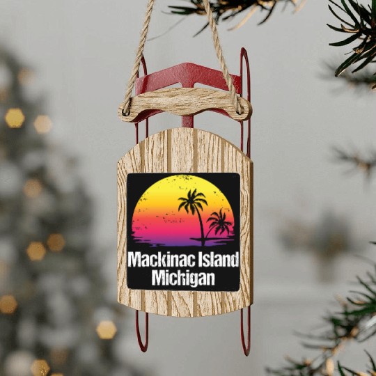 Summer Vacation Mackinac Island Sled Ornaments