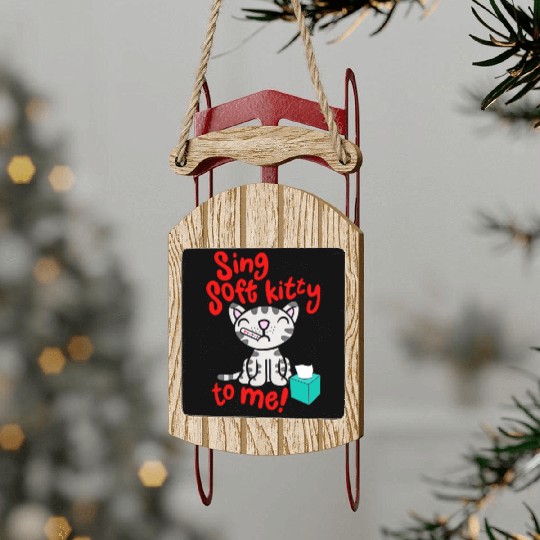 Theory Sing Soft Kitty Song Sled Ornaments