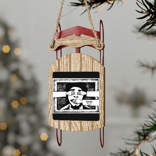 Zombie Society Sled Ornaments